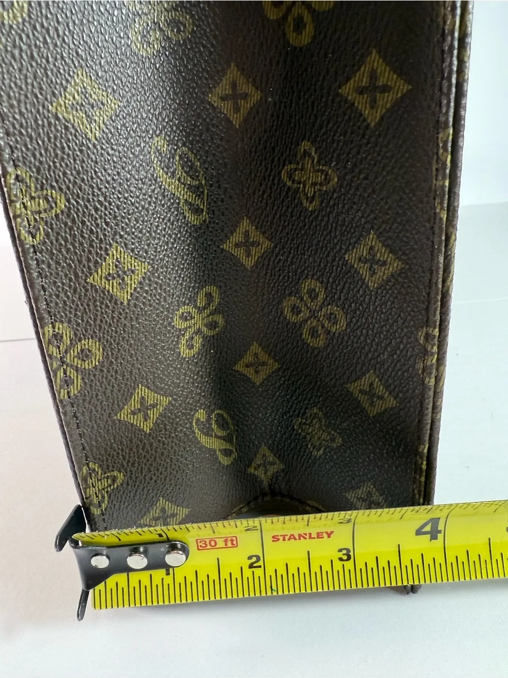 Brown Monogram Tote Bag with Tan Handles